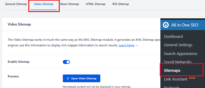 启用视频站点地图 Enable video sitemaps