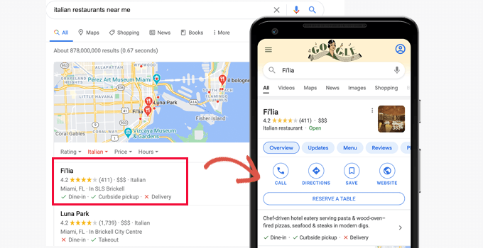 本地搜索引擎优化示例 Local SEO example
