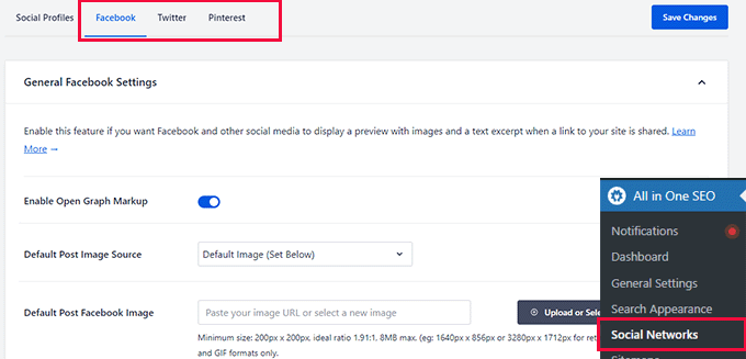 设置不同的社交网络 Setup different social networks