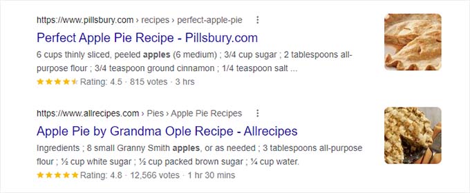 搜索结果中的丰富网页摘要 Rich snippets in search results