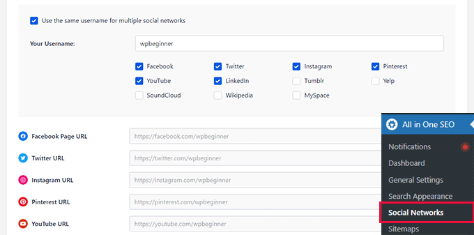 添加社交媒体资料网址 Add social media profile URLs