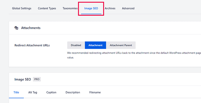 WordPress 多合一 SEO 中的图像 SEO 设置 Image SEO settings in All in One SEO for WordPress