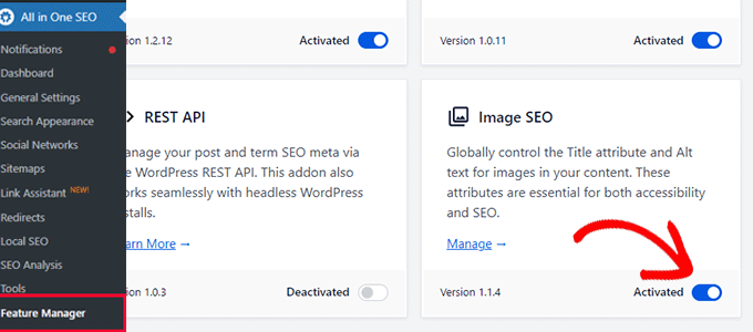 激活图像搜索引擎优化功能 Activate image SEO feature