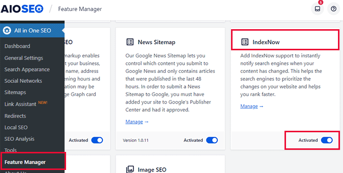 在多合一 SEO 中启用 IndexNow Turn on IndexNow in All in One SEO
