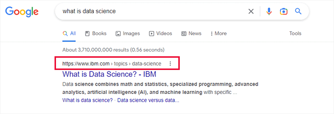 搜索结果片段中的面包屑 Breadcrumbs in search results snippet