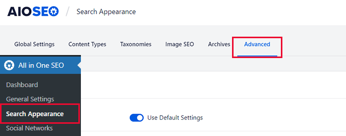 高级搜索外观 Search appearance advanced