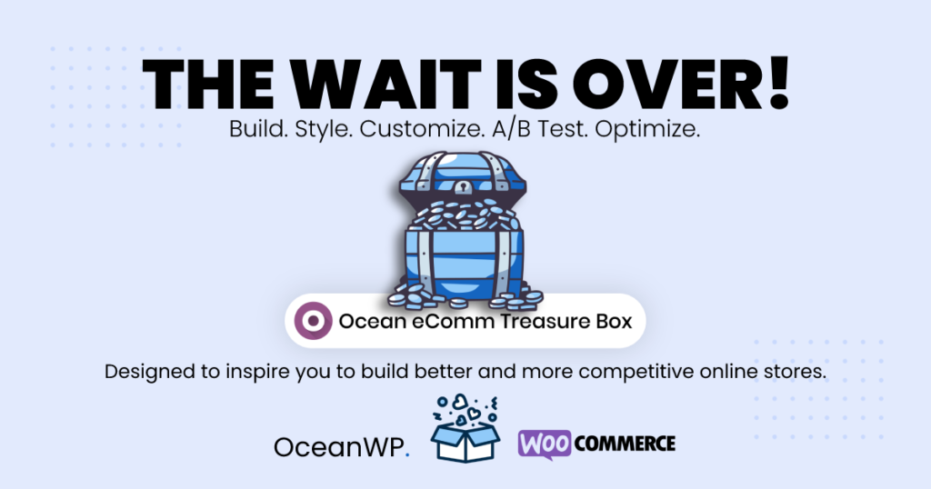 Banner de anúncio de ferramenta de site de comércio eletrônico personalizado da OceanWP para Ocean eComm Treasure Box Addon para WooCommerce