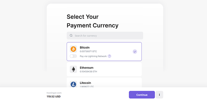 Выбрать криптовалюту Choose cryptocurrency