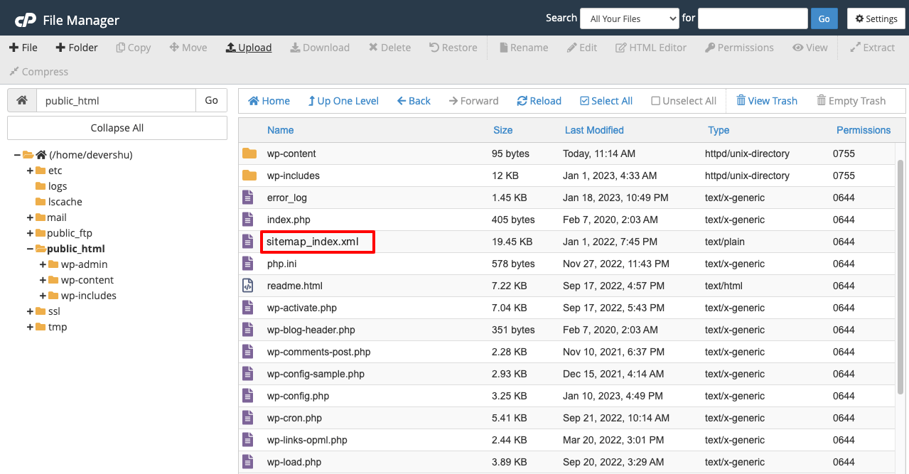 So erstellen Sie eine Sitemap und übermitteln sie an Google und andere Suchmaschinen 18 Rename XML Sitemap File in cPanel