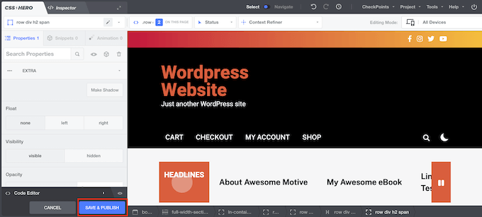 วิธีเผยแพร่เงา CSS ไปยัง WordPress How to publish a CSS shadow to WordPress