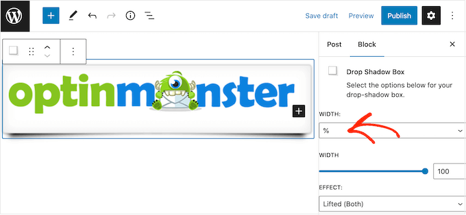 การเปลี่ยนความกว้างของเงาโดยใช้ปลั๊กอิน WordPress ฟรี Changing the width of a drop shadow using a free WordPress plugin