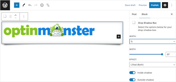 กล่องเงาที่สร้างขึ้นโดยใช้ปลั๊กอิน Drop Shadow WordPress A box shadow, created using the Drop Shadow WordPress plugin