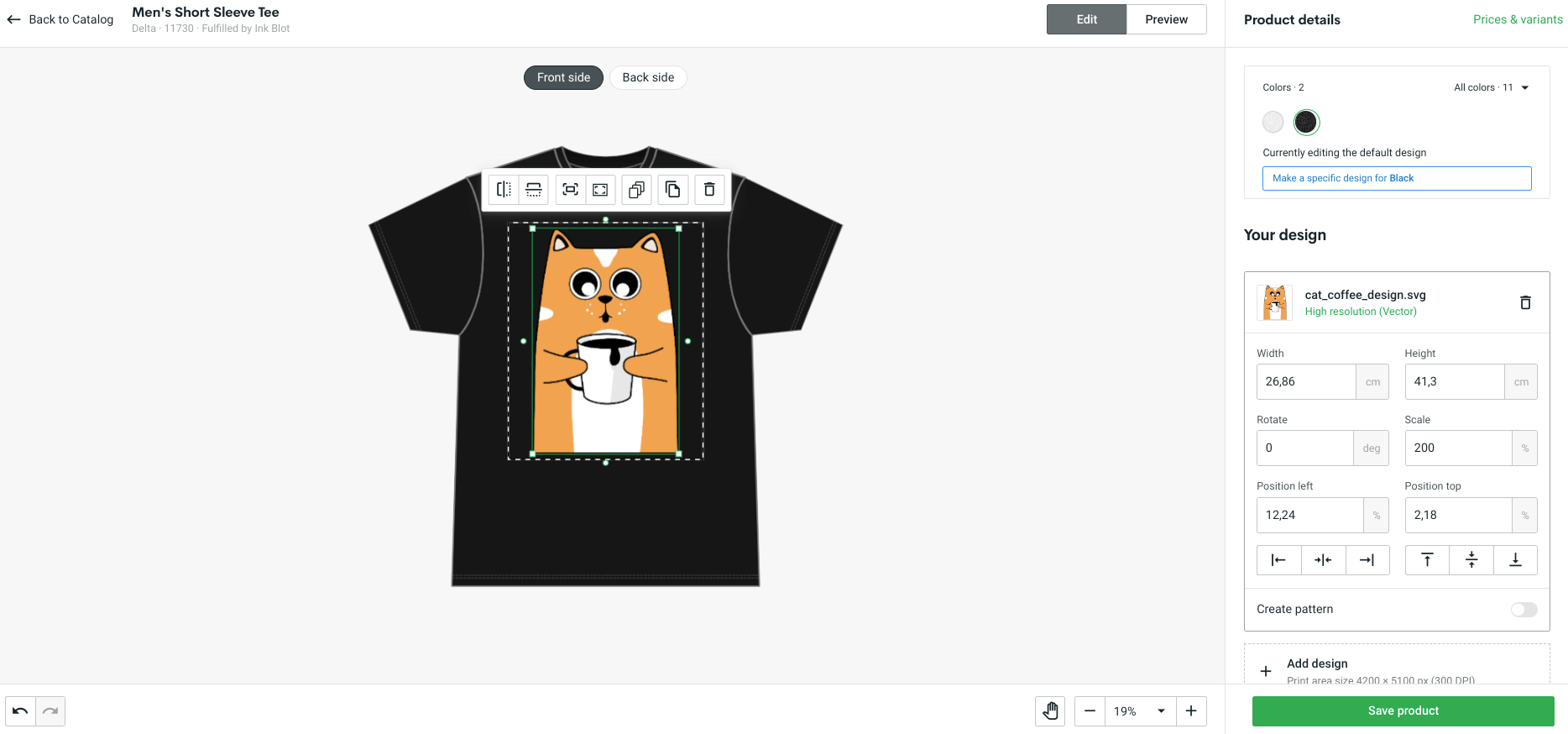 Printify-Produktdetails