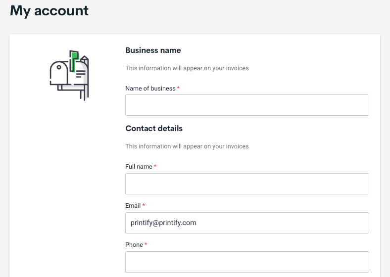 Registrieren Sie sich bei Printify