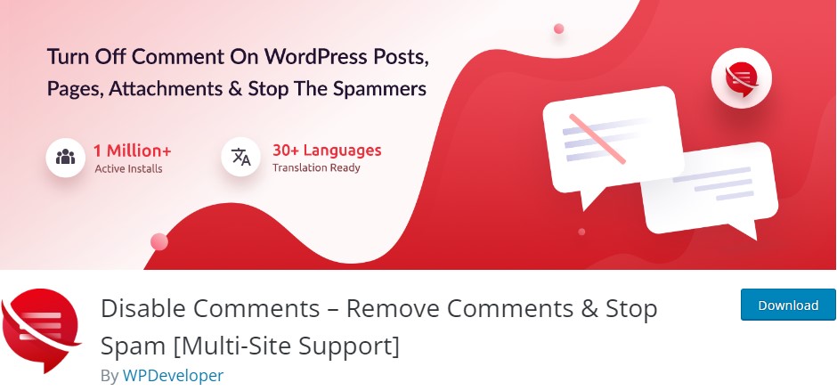 Disabilita commenti – Plugin WordPress gratuito