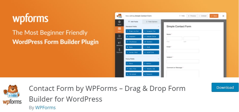 WPForms: generatore di moduli trascina e rilascia per WordPress