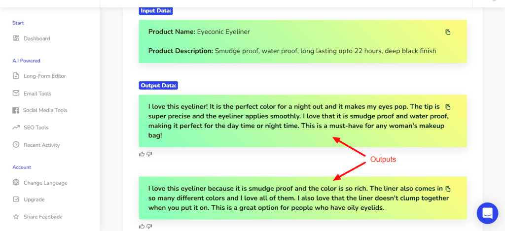 Generatore di recensioni di prodotti Writecream