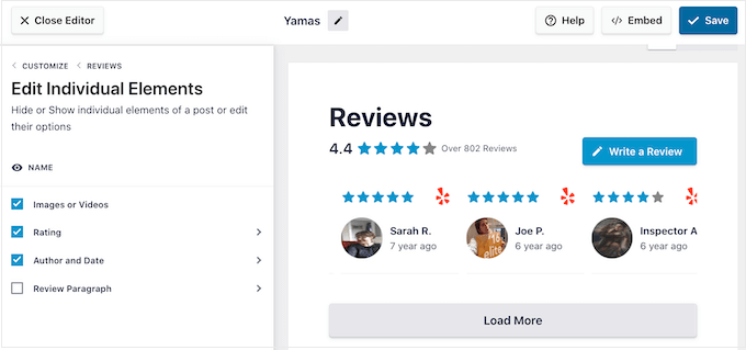 리뷰 피드의 콘텐츠 사용자 지정 Customizing the content in a review feed