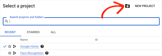 Google Cloud Console에서 새 프로젝트 만들기 Creating a new project in the Google Cloud Console