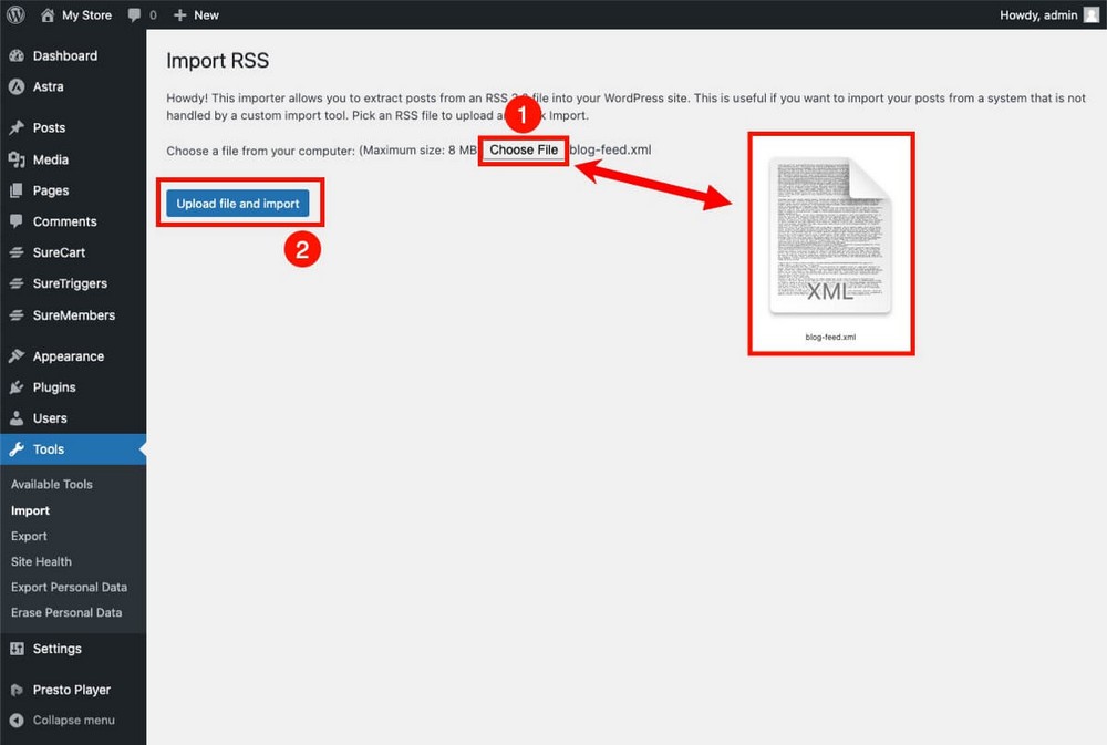 Comment importer des fichiers RSS dans WordPress