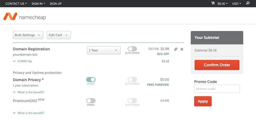 Comment acheter un domaine sur Namecheap
