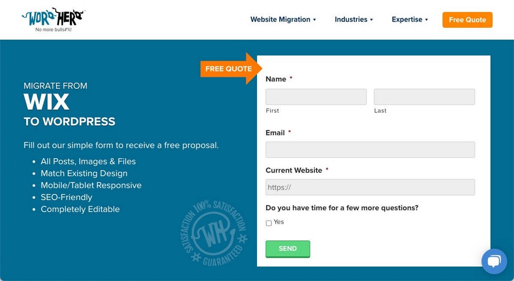 Externaliser la migration de Wix vers WordPress