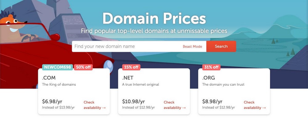 Tarification des domaines Namecheap