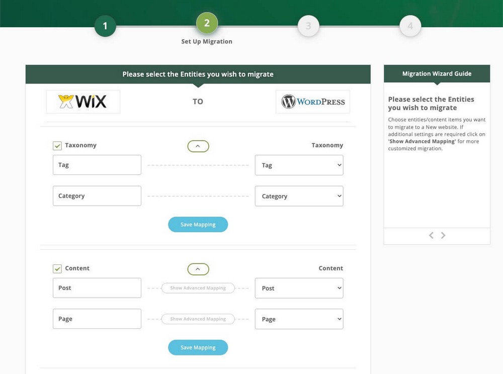 Cartographier les entités Wix