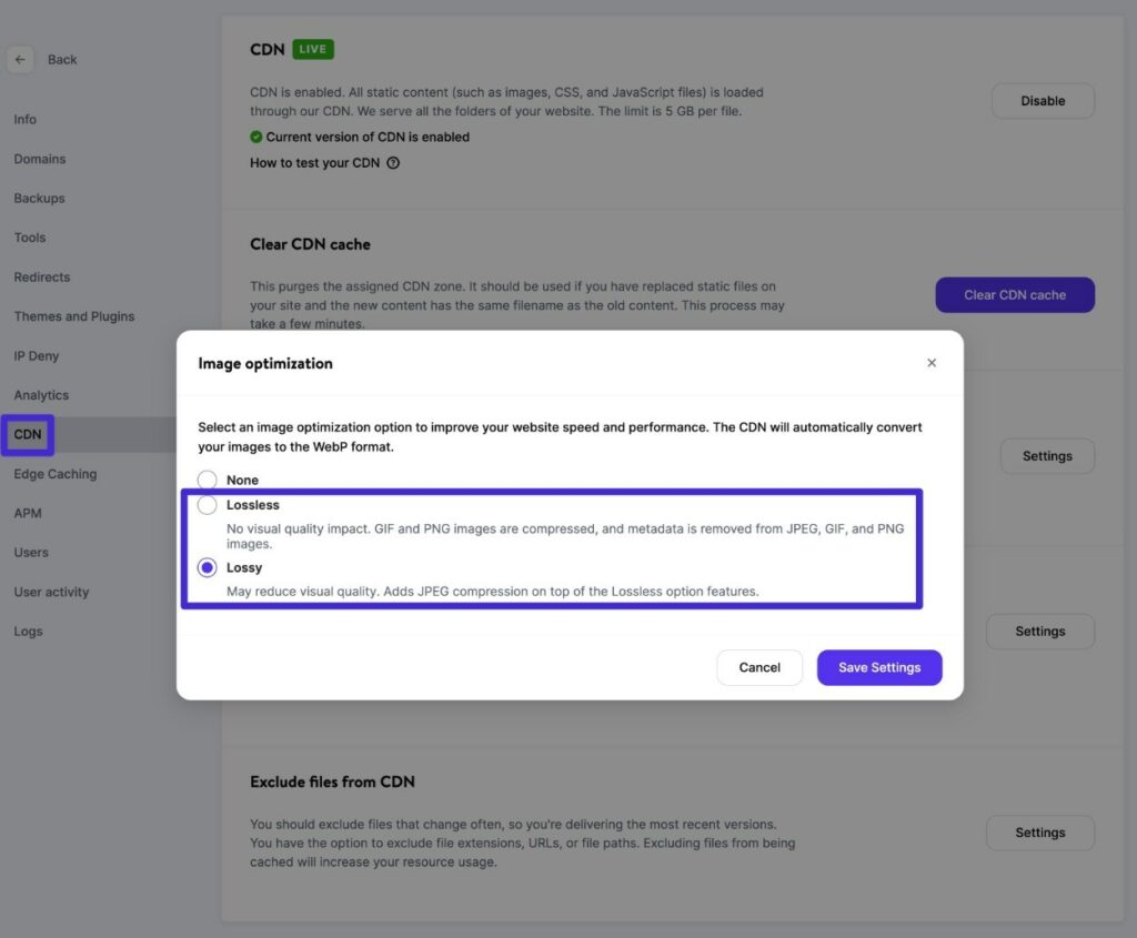 Comment activer la fonctionnalité d'optimisation d'image Kinsta.