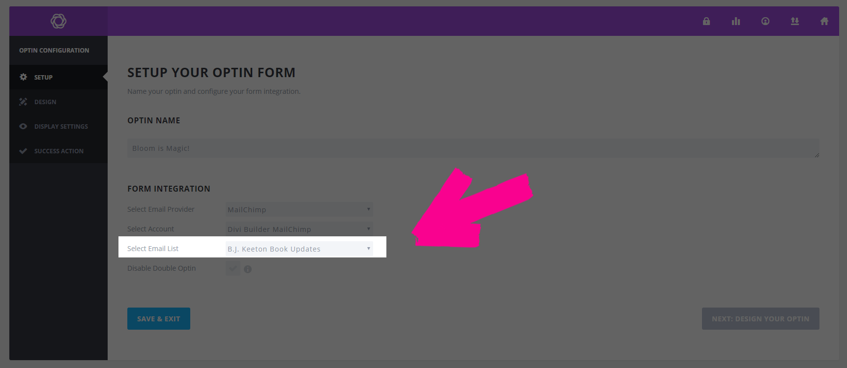 kontextbezogene E-Mail-Option