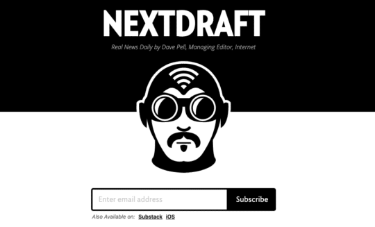 Captura de tela do site Next Draft