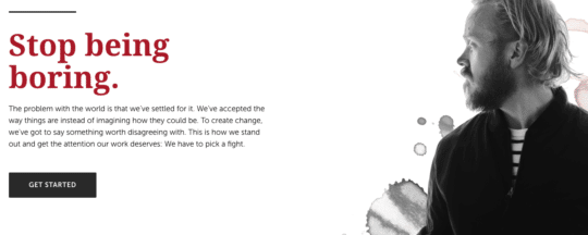 Captura de tela do site de Jeff Goins