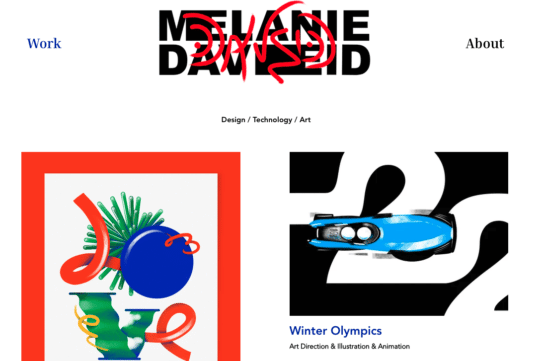 Captura de tela do site de Melanie Daveid