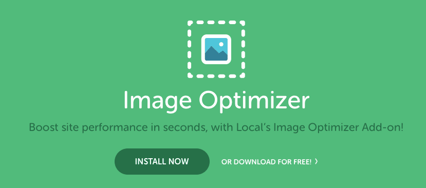 Capture d'écran d'Image Optimizer, un module complémentaire gratuit pour Local : l'outil de développement local préféré au monde