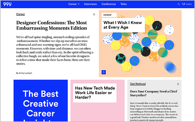 99U-Website-Screenshot WordPress-Blog-Beispiel