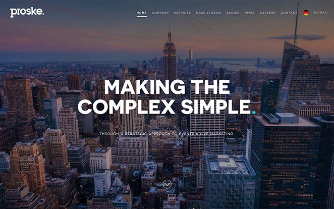 Proske Website Screenshot WordPress Business Website Beispiel