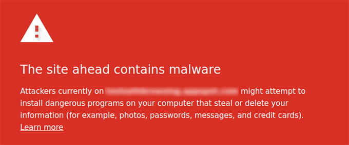 Google güvenli tarama kötü amaçlı yazılım uyarısı Google safe browsing malware warning
