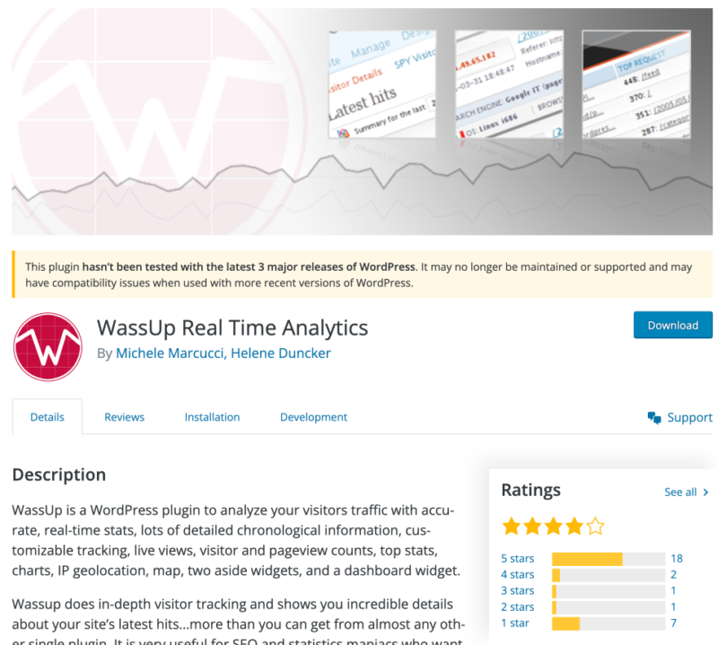 Plugin Wassup Real Time Analytics