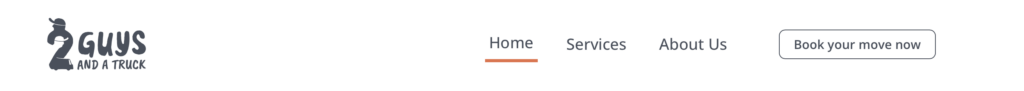 Die Top-Navigation nach den Website-Transformationen
