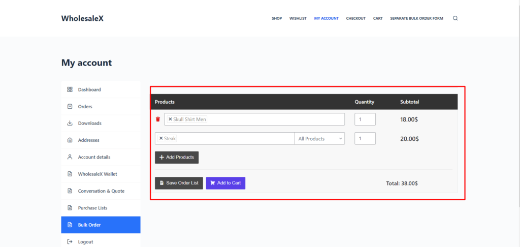 WholesaleX 5のWooCommerce卸売注文フォームの使用方法 WooCommerce Wholesale Order Form