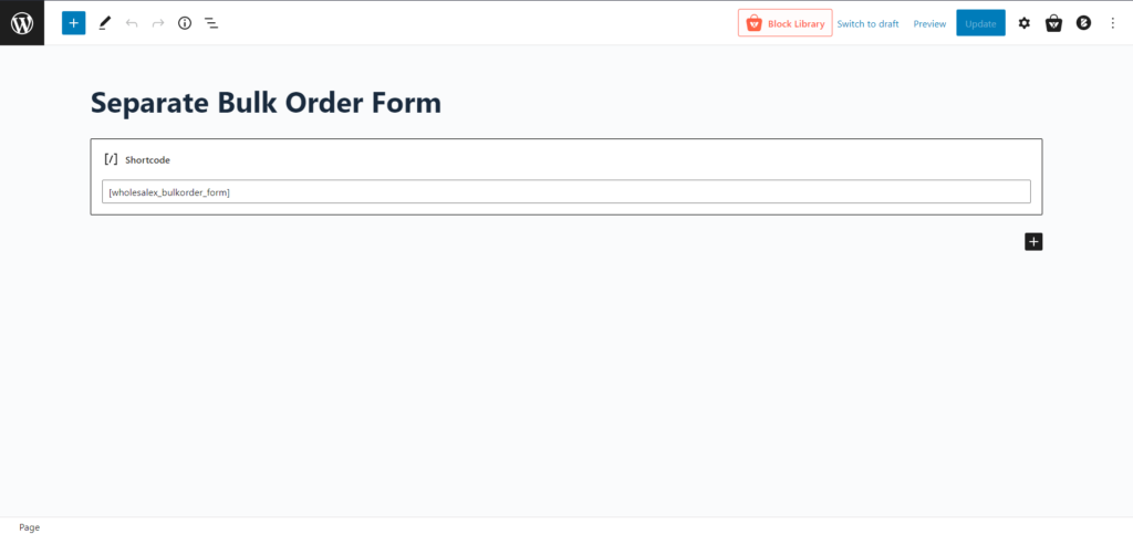 WholesaleX 10 の WooCommerce 卸売注文フォームの使用方法 Separate Bulk Order Form Page