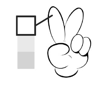 El logotipo de Sneak In Peace con un tono de blanco seleccionado