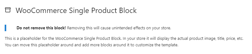 Blocco singolo prodotto WooCommerce