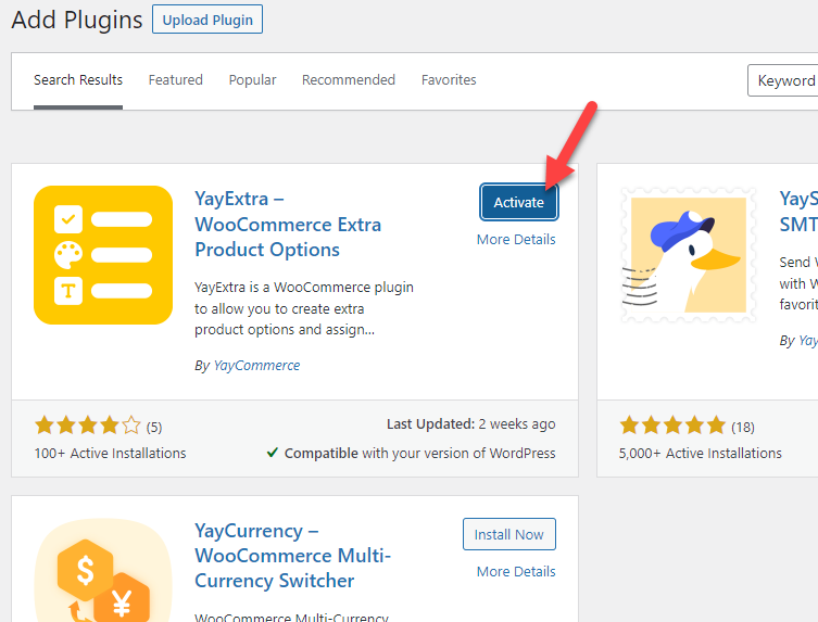 aktifkan plugin yayextra