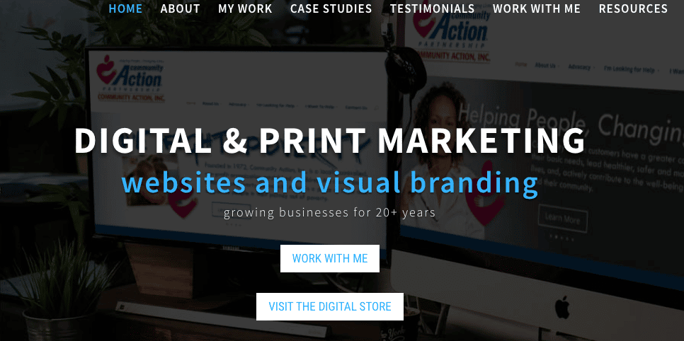 Screenshot dal sito web di Pilcher Creative Media