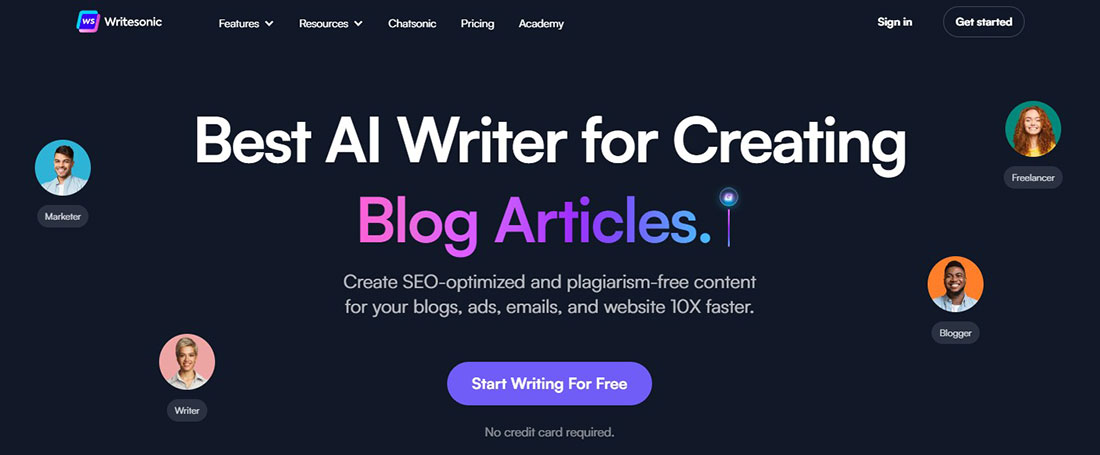 Writesonic - นักเขียน AI, การเขียนคำโฆษณาและเครื่องมือถอดความที่ดีที่สุด