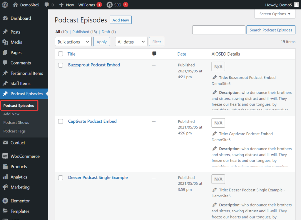 podcast bölümleri ekle
