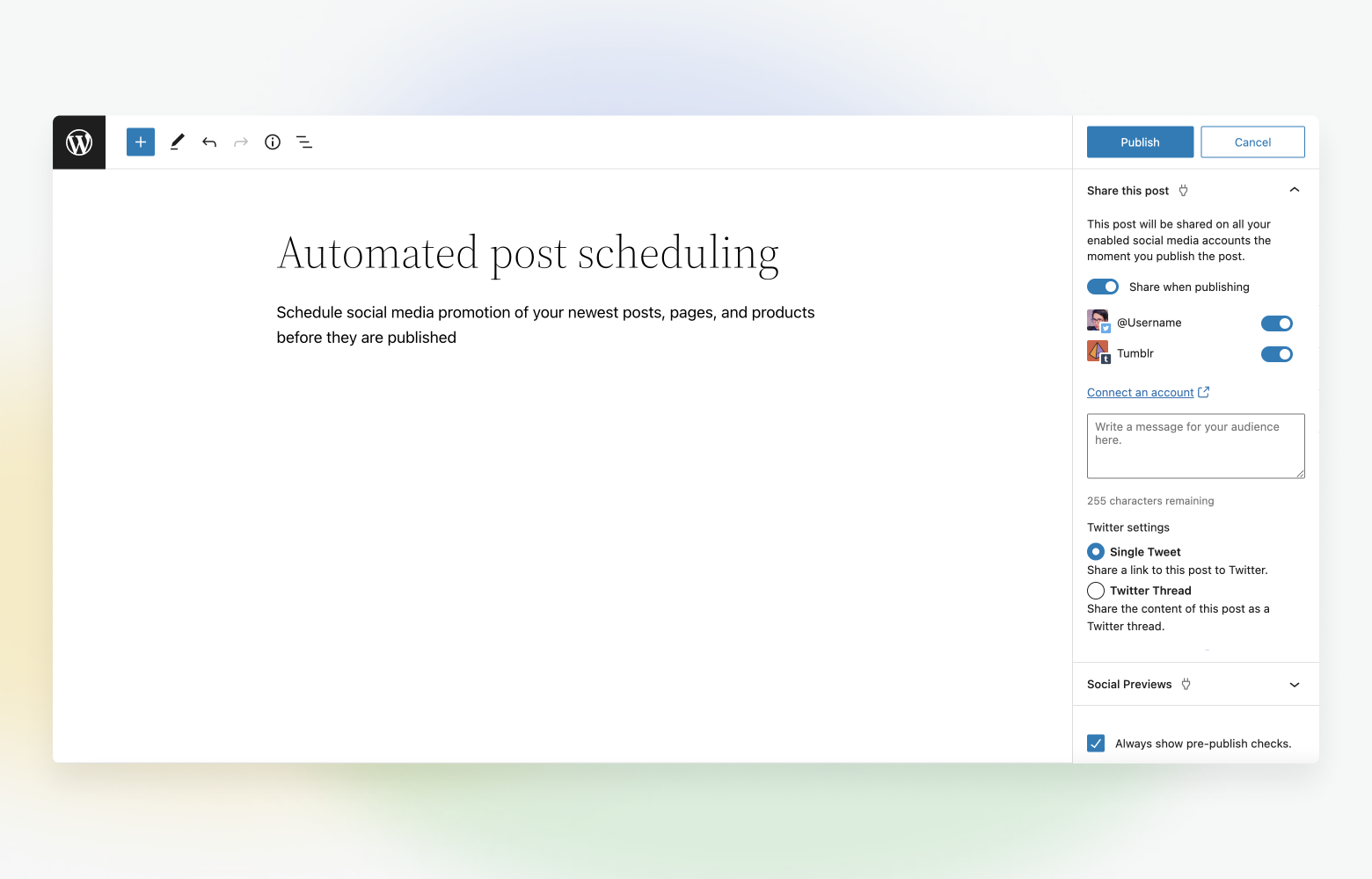 WordPress'te bir gönderi için otomatik paylaşım ayarları
