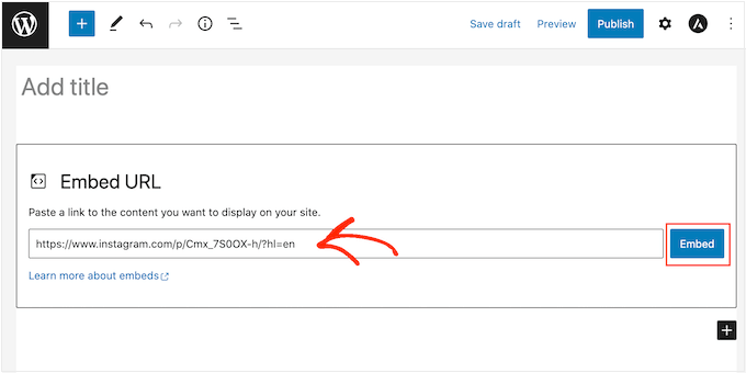 WordPress에 Instagram 게시물 포함 Embedding an Instagram post in WordPress