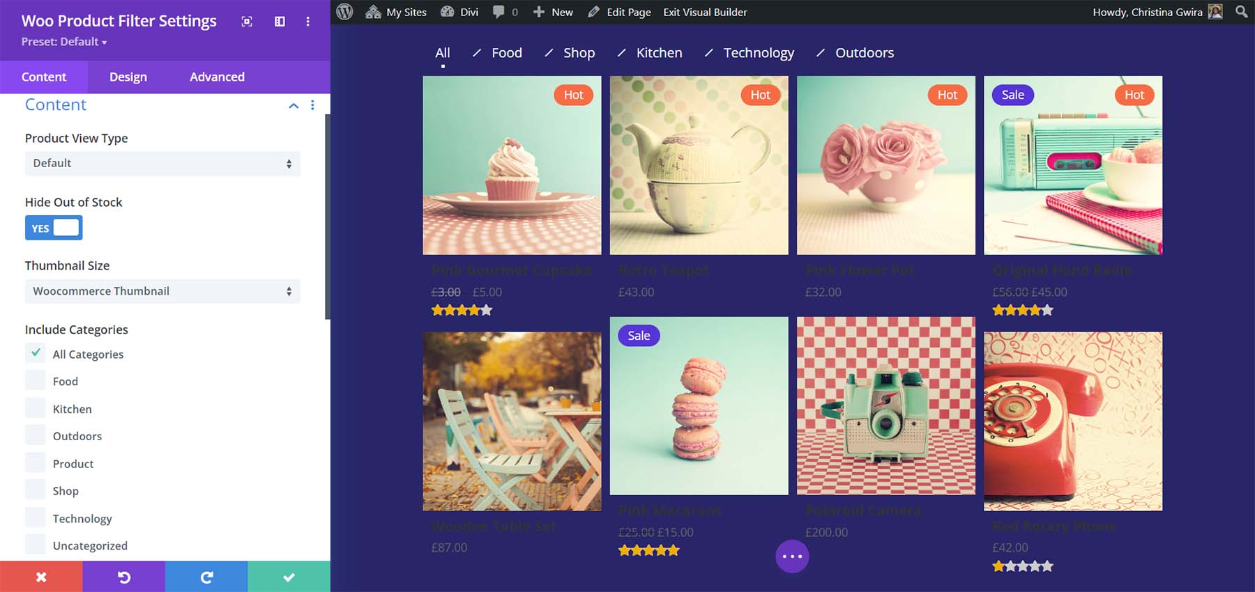 Moduły WooEssential: Filtr produktów